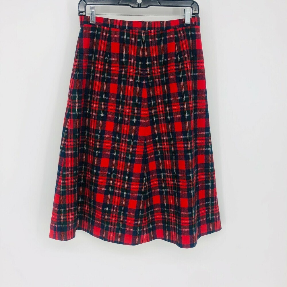 Vintage Pendleton Red Plaid Blanket Skirt Long Pencil Skirt Women's Size 12